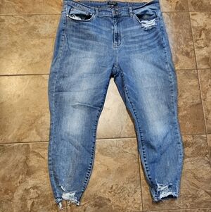 Judy Blue Light Blue Distressed Ankle Jeans 22W